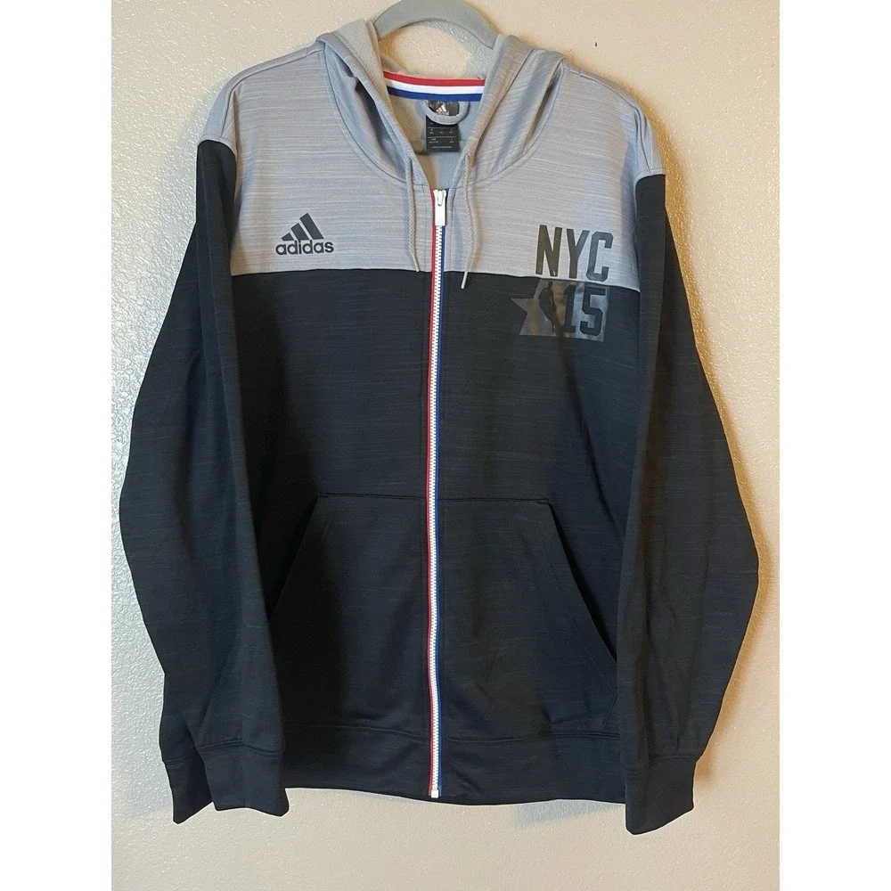 Men's 2XL NWOT Brooklyn Nets Adidas 2015 All Star Full Zip Hoodie